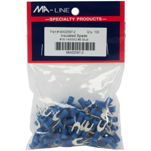 MA-Line MA02597-2 Terminal Acampanado con Aislamiento de Vinilo 16-14, 8 Stud. Bag of 100ea