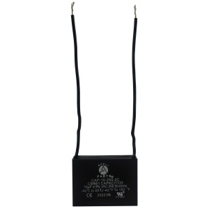 Appli Parts Fan Capacitor 10 mfd (microfarads) uf 250 VAC with 2 Wire Terminal Connections compatible with any brand with same capacitance 1-7/8in Width 1in depth 1-1/2in Height CAP-10-250-2C
