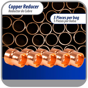 Appli Parts AP-R158138 1-5/8x1-3/8 in Reducing Bushing Copper pipe fittings CxC Sweat connections for refrigeration, air conditioning and plumbing applications ACR and Type L copper pipe