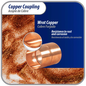 Appli Parts AP-A078B10 7/8 in Wrot Copper Coupling fitting CxC Sweat connections for refrigeration, air conditioning and plumbing applications ACR and Type L copper pipe (10 x Bag)

