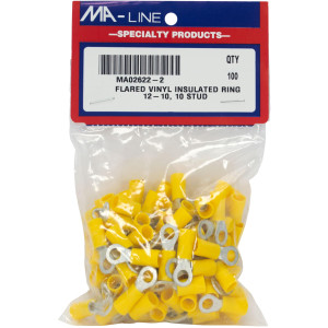 MA-Line MA02622-2 Anillos Acampanados con Aislamiento de Vinilo 12-10, 10 Stud. Bolsa de 100