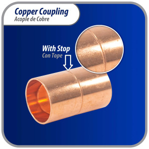 Appli Parts AP-A058 5/8 pulg Anillo de Cobre Accesorios de tuberia de cobre CxC Conexiones soldadas para aplicaciones de refrigeracion, aire acondicionado y plomeria Tuberia de cobre ACR y tipo L