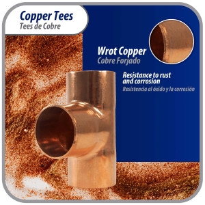 Appli Parts AP-T138 1-3/8pulg Tee de Cobre Conexiones CxCxC soldadas para aplicaciones de refrigeracion, aire acondicionado y plomeria Tuberia de Cobre ACR y Tipo L