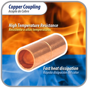 Appli Parts AP-A014B10 1/4 in Wrot Copper Coupling fitting CxC Sweat connections for refrigeration, air conditioning and plumbing applications ACR and Type L copper pipe (10 x Bag)

