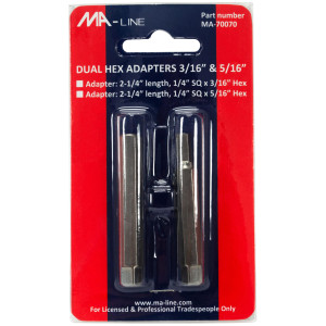 MA-Line MA-70070 Adaptadores Hexagonales para Llave Ratchet de 3/16pulg y 5/16pulg