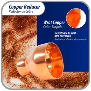 Appli Parts AP-R138058 1-3/8x5/8 in Reducing Bushing Copper pipe fittings CxC Sweat connections for refrigeration, air conditioning and plumbing applications ACR and Type L copper pipe