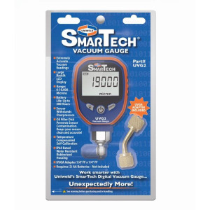 Uniweld UVG2 Smartech Digital Vacuum Gauge, Backlit Display. 0-19000 Micron Range Max Over pressure 400psi, UVGA adapter Included Requires 3 AA Batteries (not included)