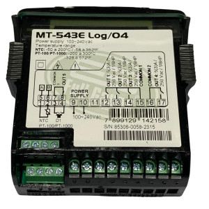 Full Gauge MT-543E Log Electronic Control for Cooling and Heating applications. 1 Sensor, 4 Outlet, Datalogger, 110/220V, Sitrad Compatible