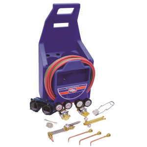 Uniweld KL71-4P Welding, Brazing and Cutting Outfit Includes: Welding Handle / Welding and Brazing Tips / Cutting Attachment and Tip / Oxygen and Acetylene Regulator / Twin Hose / Goggles / Flint Lighter / Tank Key / Carrying Stand