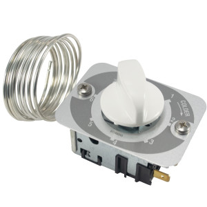 Danfoss 077B7105 Termostato de control Refrigerador 1 puerta 077B1047L Cut-in Frio -9.5C Cut-out Frio -18.0C Cut-in Caliente +8.5C Cut-Out Caliente +3.0C Capilar 1200mm B0