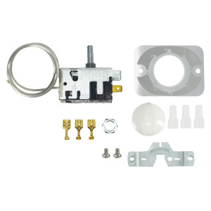 Danfoss 077B7105 Thermostat Commercial Refrigerators 1 Door 077B1047L Cold Cut-in +14.9F Cold cut-out -0.4F Warm Cut-in +47.3F Warm Cut-out +37.4F Capillary tube length 47.2in  B0 