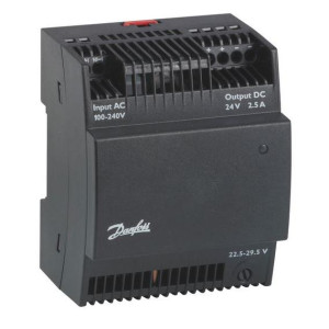 Danfoss 080Z0059 Fuente de Alimentacion AK-PS 250, 100-240 Voltaje Entrada, 24 Voltaje Salida AC, 60 VA, Montaje Din Rail, remplaza 080Z0052, 080Z0055