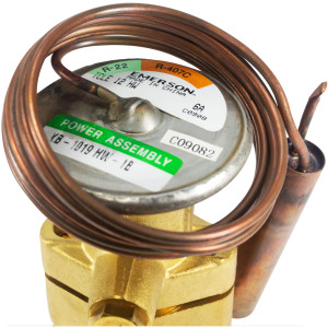 Emerson TCLE 12 HW Thermostatic Expansion Valve Alco R22,R407C, 12 tons, External Equalization 1/4 in SAE, 1/2 x 5/8 ODF Solder, -10 F to 50 F 027677 