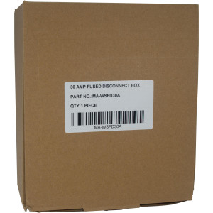 MA-Line MA-WSFD30A Caja Electrica de Desconexion con Fusible 30A (No Incluido). Listada UL y CUL para 240VAC. Mono Fasica. Cerramiento Externo NEMA Tipo 3R 