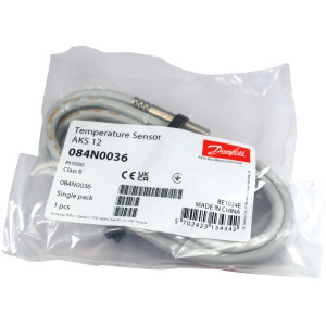 Danfoss 084N0036 Sensor AKS 12, Pt 1000 ohm, 1.5 m, -40 C a 100 C, 084N0035
