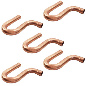 Appli Parts AP-PT118 1-1/8 pulg Trampa Sifon de Aceite CxC Soldable de Cobre para conexiones en sistemas de Refrigeracion, Aire Acondicionado y Plomeria con tuberia ACR y L (5 x Bolsa)