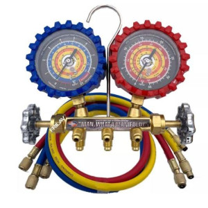 Uniweld QS8N5SM290600-5 Juego Manometro Completo 2-V con Mangueras SMB Ez-Turn AB 5pies para Refrigerantes R290 y R600