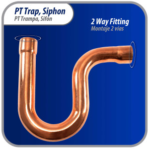 Appli Parts AP-PT078 Sifon de Cobre de 7/8 pulg Trampa de Aceite CxC Conexiones soldadas para aplicaciones de refrigeracion, aire acondicionado y plomeria Tuberia de Cobre ACR y tipo L