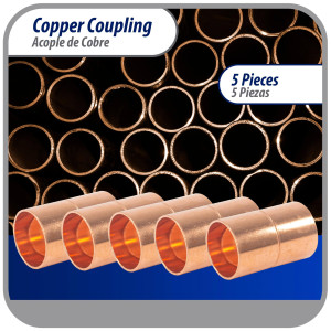 Appli Parts AP-A158B5 1-5/8 pulg Anillo de Cobre Accesorios de tuberia de cobre CxC Conexiones soldadas para aplicaciones de refrigeracion, aire acondicionado y plomeria Tuberia de cobre ACR y tipo L (5 x Bolsa)