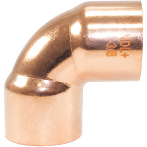 NDL N-2084 90 Degree Elbow Short turn 1-3/8in Copper pipe fittings C x C Sweat connections for refrigeration, air conditioning and plumbing applications ACR 