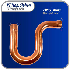 Appli Parts AP-PT138 Sifon de Cobre de 1-3/8 pulg Trampa de Aceite CxC Conexiones soldadas para aplicaciones de refrigeracion, aire acondicionado y plomeria Tuberia de Cobre ACR y tipo L