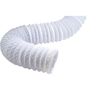 Lambro 1307 Flexible White Vinyl Duct With Clamps 4 inch X 5 ft  Lambro 1307 Flexible White Vinyl Duct With Clamps 4 inch X 5 ft