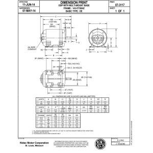 US Motors 1 1/2 hp 1750 rpm, 208-230 V/460 V, 3ph/60 hz ODP D32p2d, Sirve York S1-02419623718