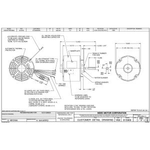 US Motors 1 hp 1075 rpm, 6 polos, 1 eje, ODP Cerramiento, 1 velocidad, Reversible, 208-230 V, 60 hz, 1 ph, 15 mfd/370 VAC Capacitor, Para Unidad Condensadora 1888 K055TRB9840012B