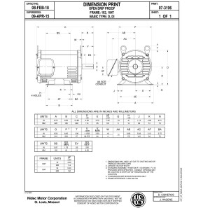 US Motors 3 hp 1770 rpm, 208-230 V/460 V, 3ph/60 hz ODP, D3p2d, Replace York S1-02419623717 US Motors 3 hp 1770 rpm, 208-230 V/460 V, 3ph/60 hz ODP, D3p2d, Replace York S1-02419623717